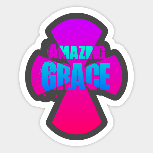 Amazing Grace Christian Cross Sticker by AlondraHanley